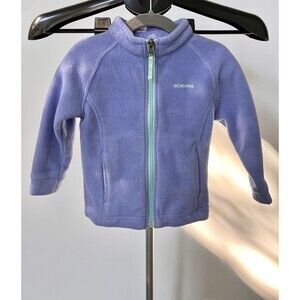 Columbia Baby Girl's Benton Springs Fleece Jacket Purple Size 18-24M EUC